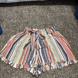 Angie Red and Blue High Waist Shorts